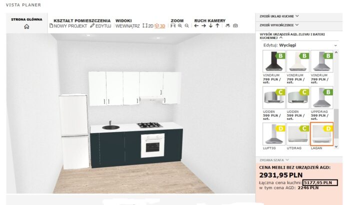 Projekt kuchni VISTA PLANNER (52001)