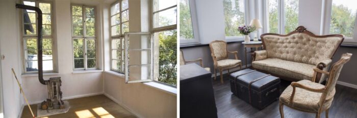 before & after małej oranżerii
