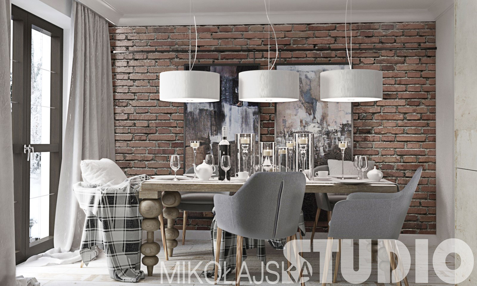 Efektowną jadalnię urządzono w lekkim klimacie vintage, który opiera się na dekoracyjnych detalach. We wnętrzu...