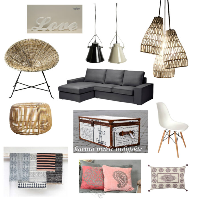 napisy 3D,industrialne lampy,czarno-białe lampy,plecione lampy wiszące,bambusowe lampy wiszące,pleciony nowoczesny fotel,szara sofa modułowa,sofa z szezlongiem,bambusowa pufa,ozdobny kufer,szaro-brązowy kufer,nowoczesne białe krzesło,etniczne dywaniki,skandynawskie dywaniki,różowe poduszki,poduszki etno,poduszki folk,produkty do aranżacji salonu