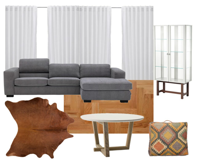 moodboard salon,ściana z oknem,wersja 2