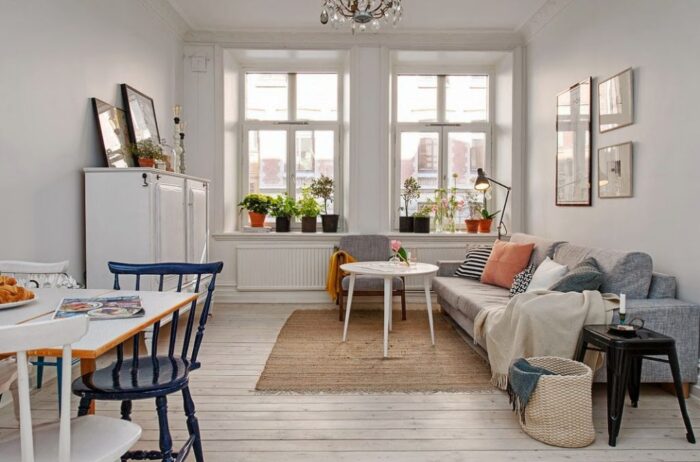 salon w stylu skandynawskim