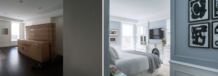 sypialnia before & after