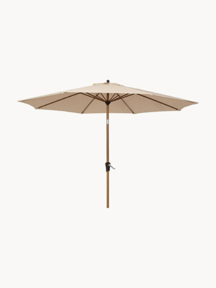 Parasol ogrodowy Palinuro w kolorze drewna, z regulacją pochylenia