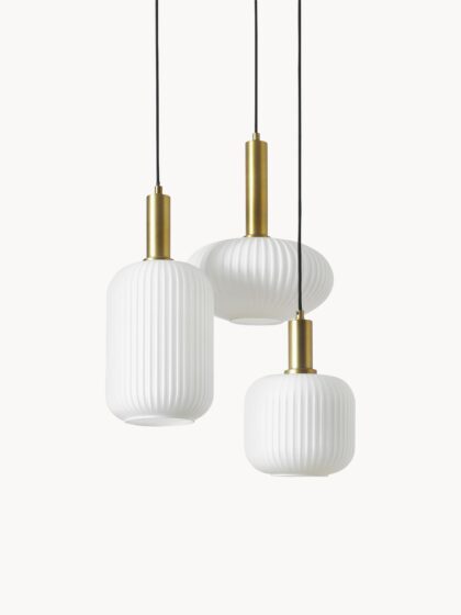 Klastrowa lampa wisząca Candela z kloszami z opalowego szkła