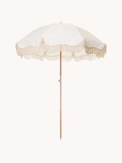 Składany parasol ogrodowy retro z frędzlami, Ø 180 cm