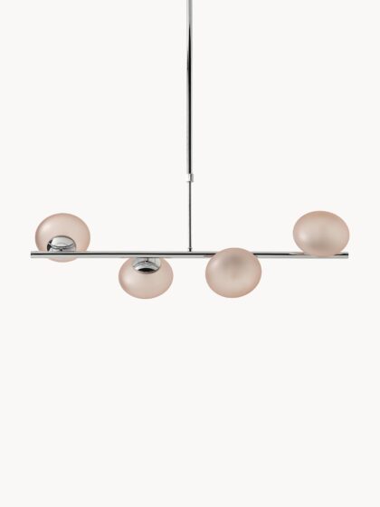 Lampa wisząca Rosia z mlecznego szkła opalowego, szer. 85 cm