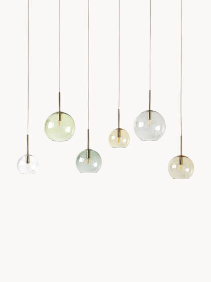Duża lampa wisząca Raquel ze szklanych kul i metalu, szer. 115 cm