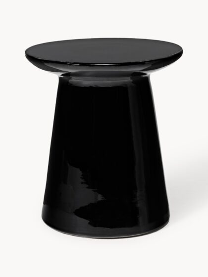 Okrągły stolik pomocniczy Dustan ze stoneware z błyszczącą powierzchnią, Ø 40 cm