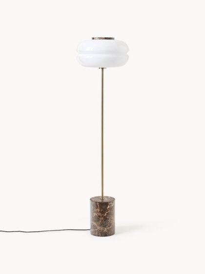 Lampa podłogowa Bun z marmurową podstawą