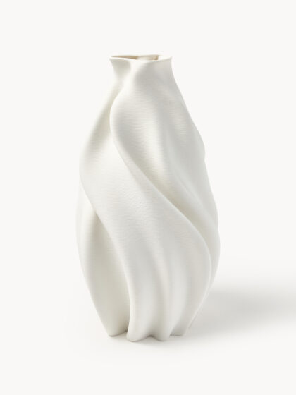 Wazon porcelanowy 3D Lyri biały