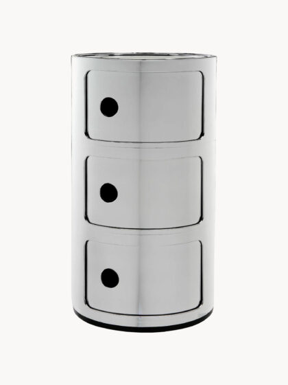 Designerski pojemnik Kartell Componibili srebrny