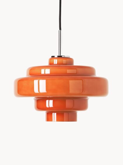 Szklana lampa wisząca Millie pomarańczowa