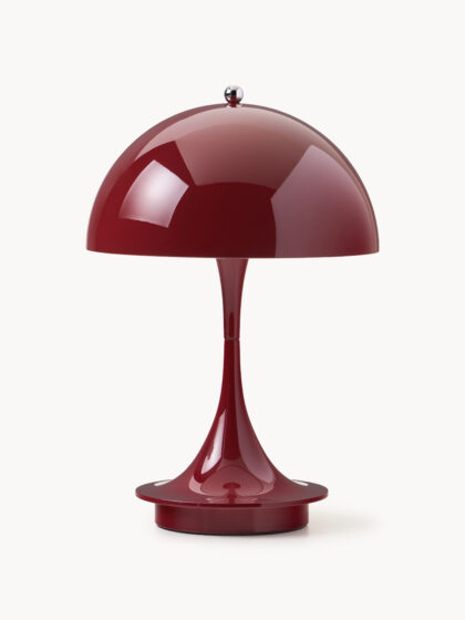 Panthella 160 Mała mobilna lampa stołowa LED bordowa