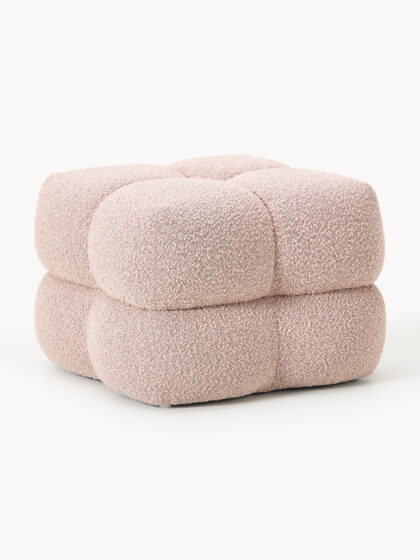 Puf Bouclé Ellie brudnoróżowy