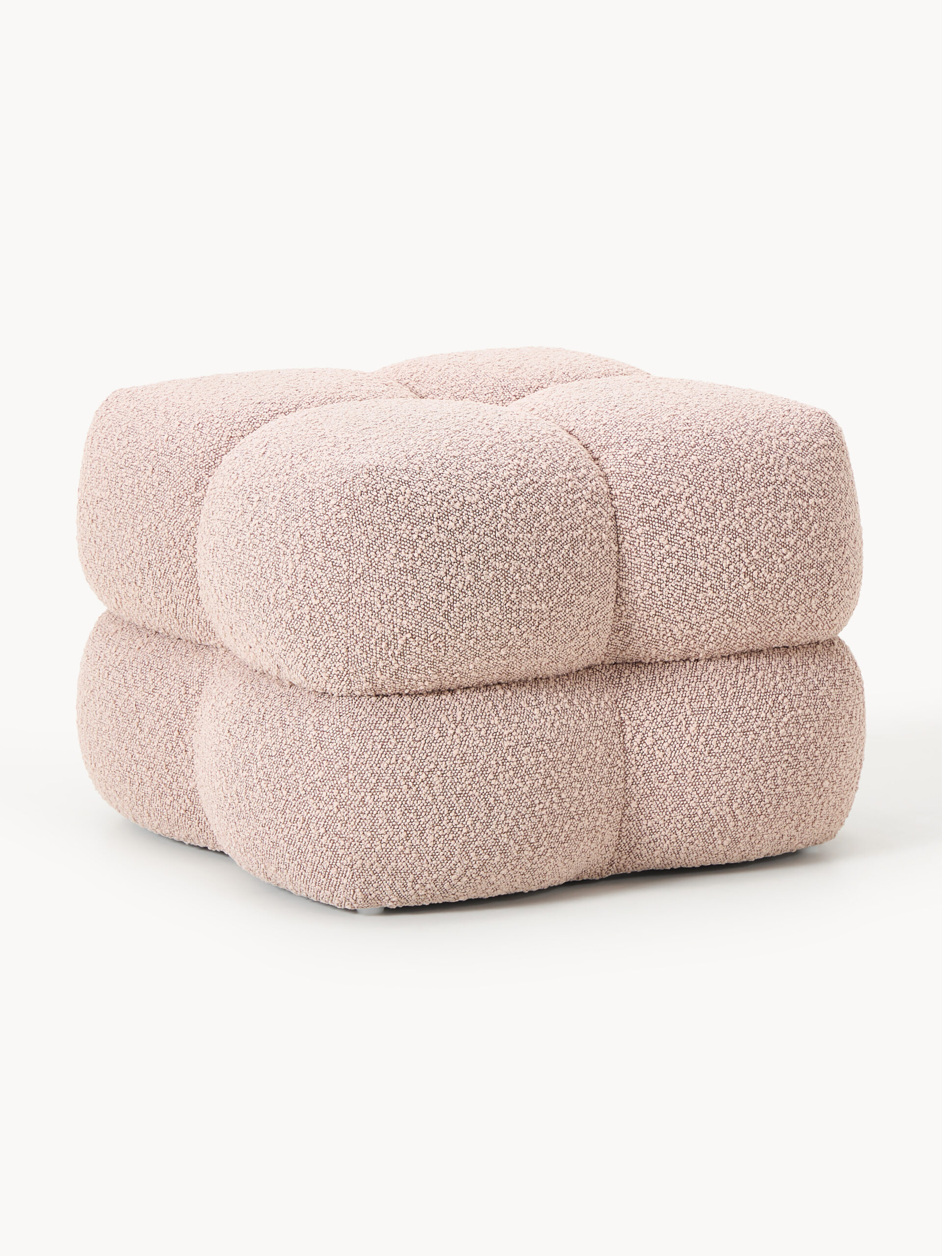 Puf Bouclé Ellie brudnoróżowy