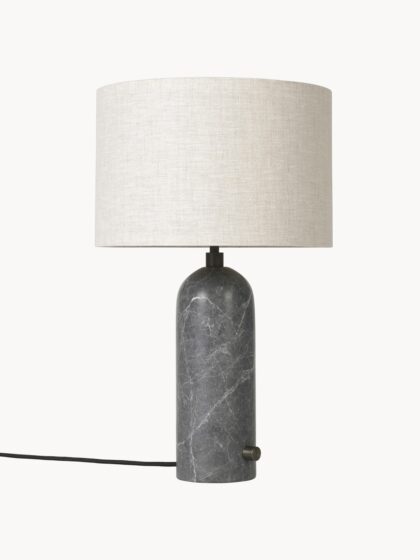 Duża lampa stołowa GUBI Gravity z marmurową podstawą